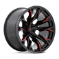 D823 22X12 5X5.0 G-BLK MILL C-RED -44MM