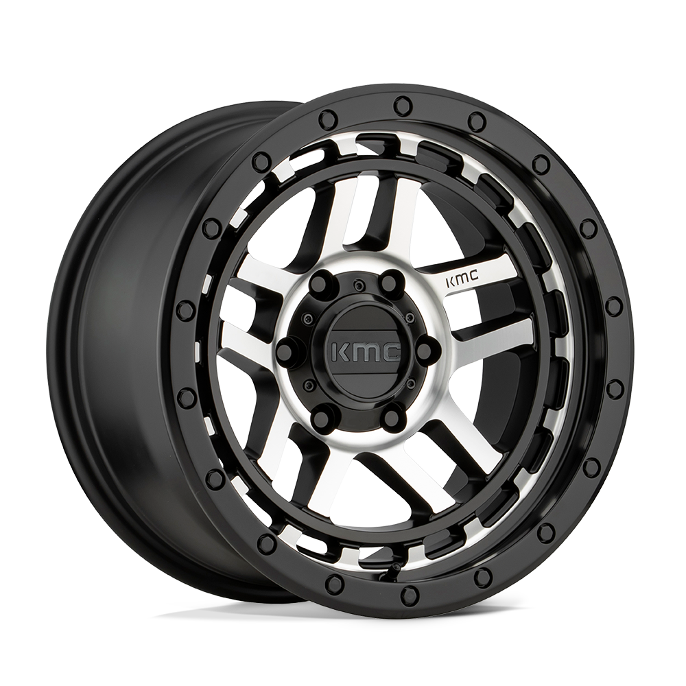 KM540 18X8.5 5X5.0 S-BLK MACH 00MM