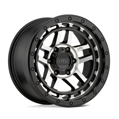 KM540 18X8.5 5X5.0 S-BLK MACH 00MM