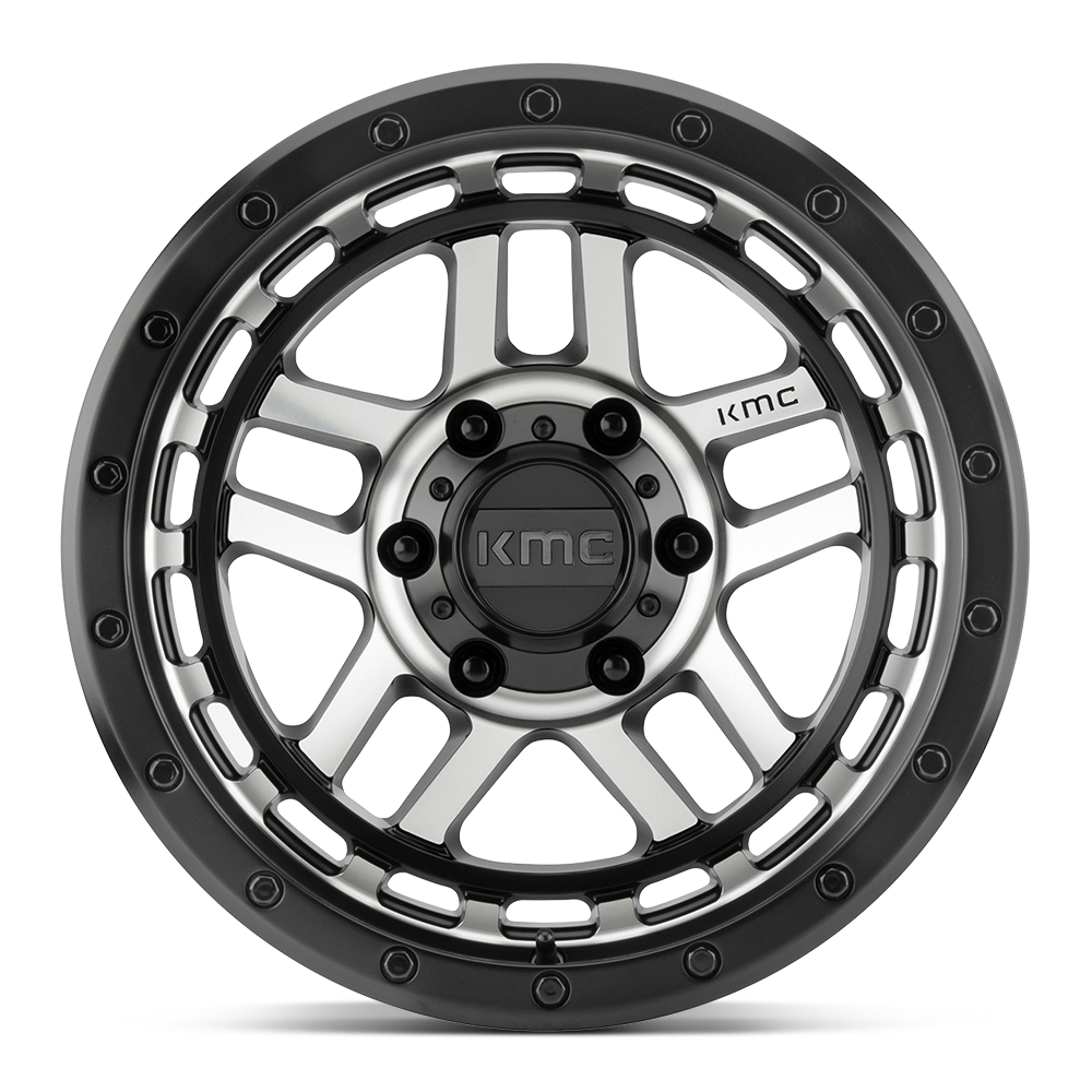 KM540 17X9 5X5.0 S-BLK MACH -12MM